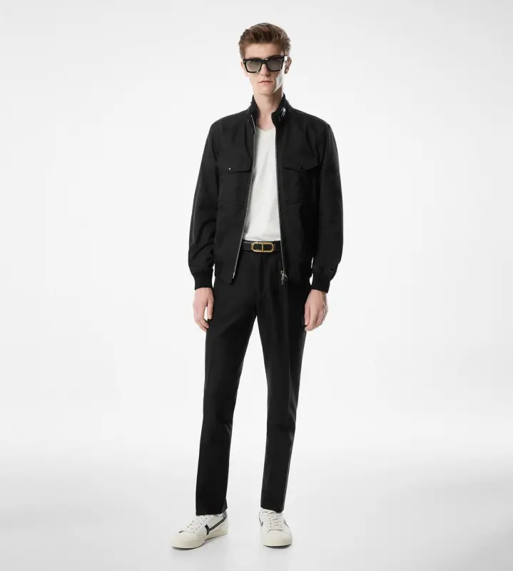 COTTON SILK TWILL BOMBER BLACK online